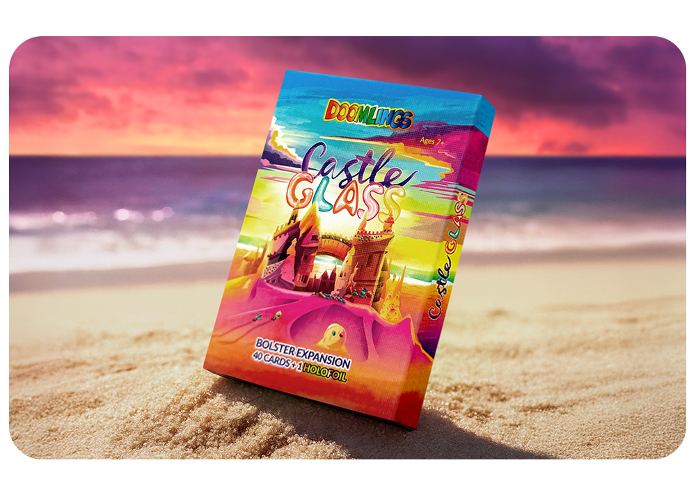 castle glass box on a beach