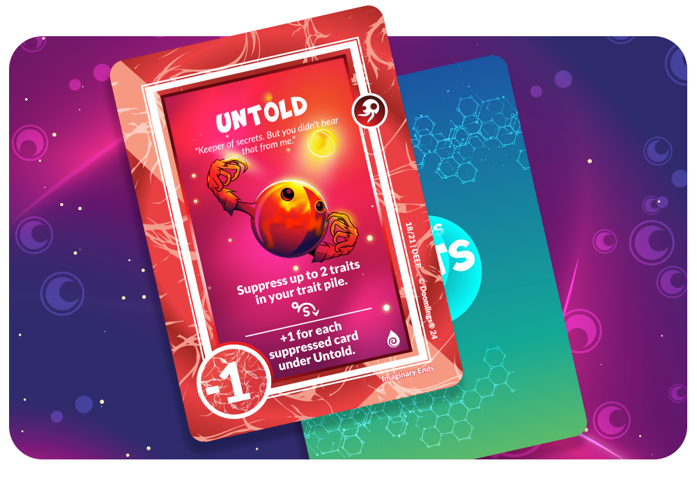 image of cards turned upside down under a deepling card.