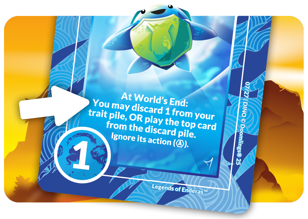 dinoling turtle showing discard mechanic