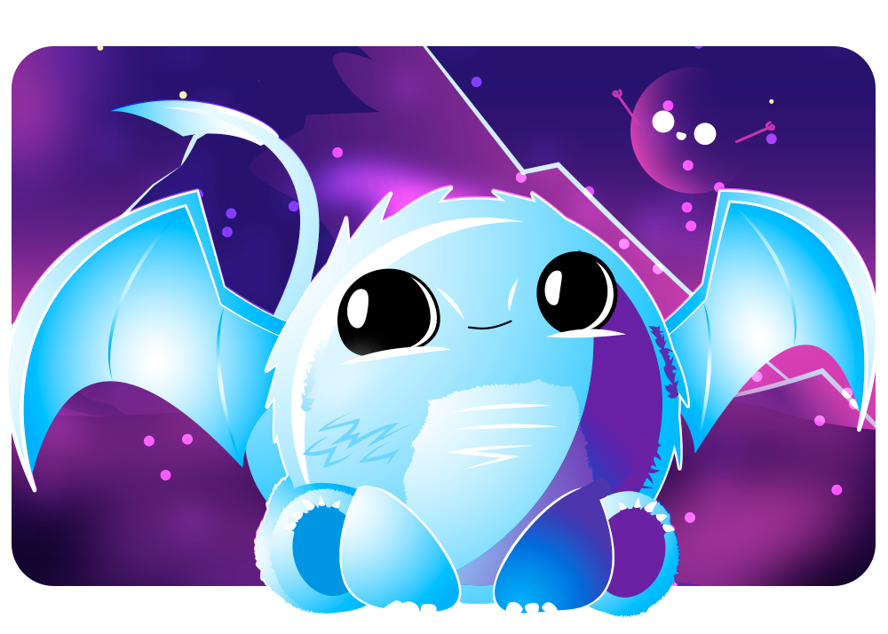 a cute blue dragon doomling