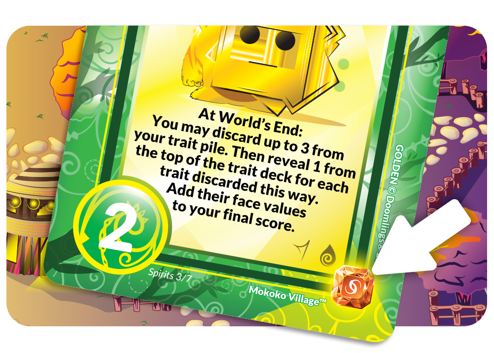 card with arrow pointing at rarity symbol