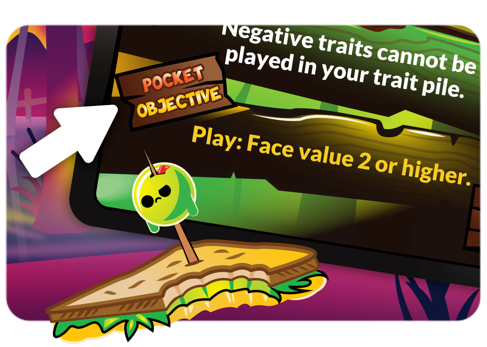 image of a card with an arrow pointing at the pocket objective