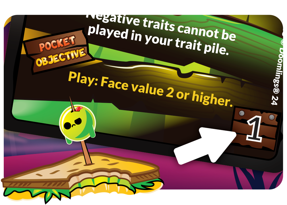 image of a card with an arrow pointing at the points