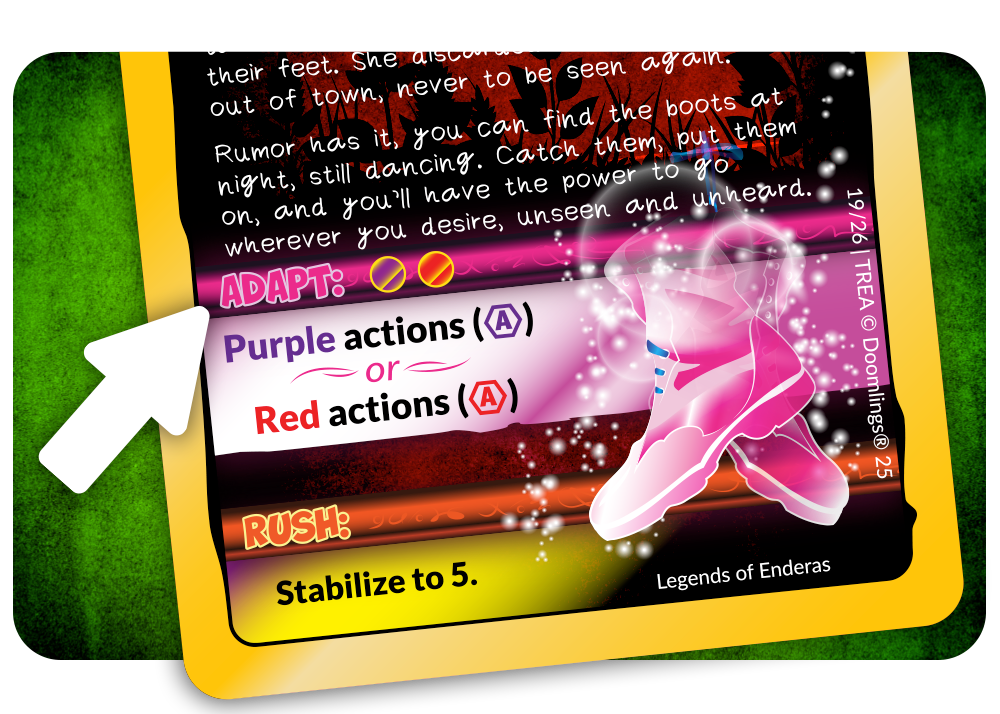 card with adapt mechanic