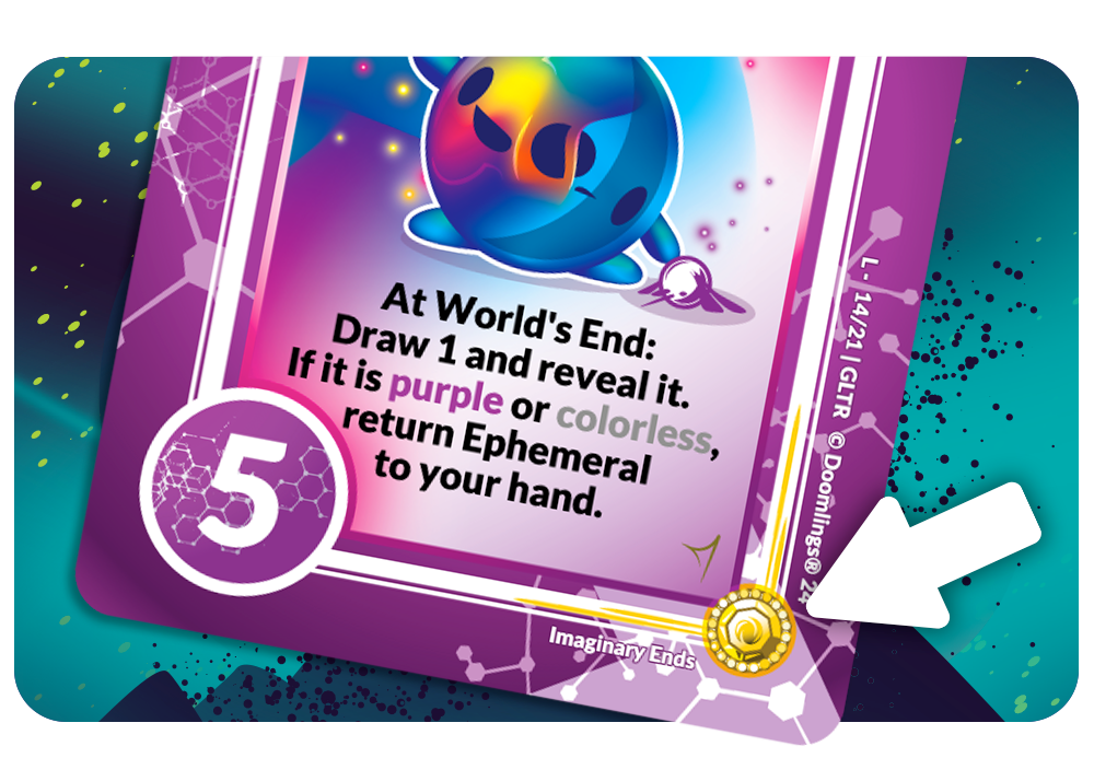 imaginary ends card with arrow pointing at rarity