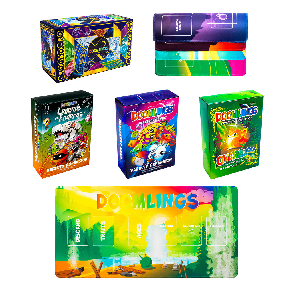 doomlings supreme bundle with four expansions and tons of cards!