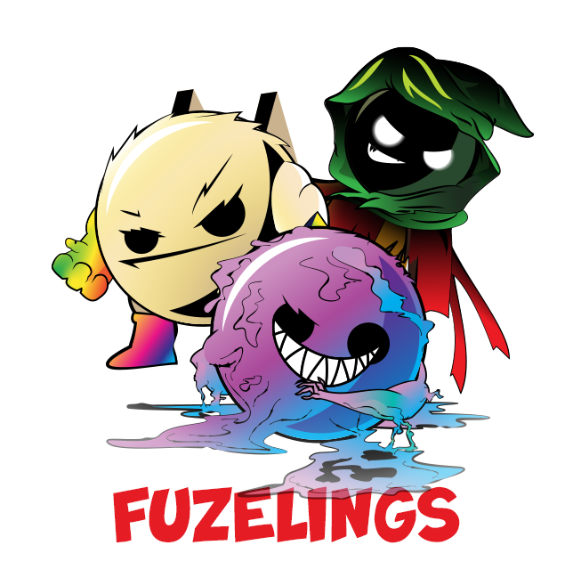 fuzelings - three spooky doomlings with evil smiles