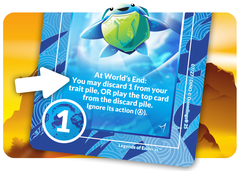 dinoling turtle showing discard mechanic