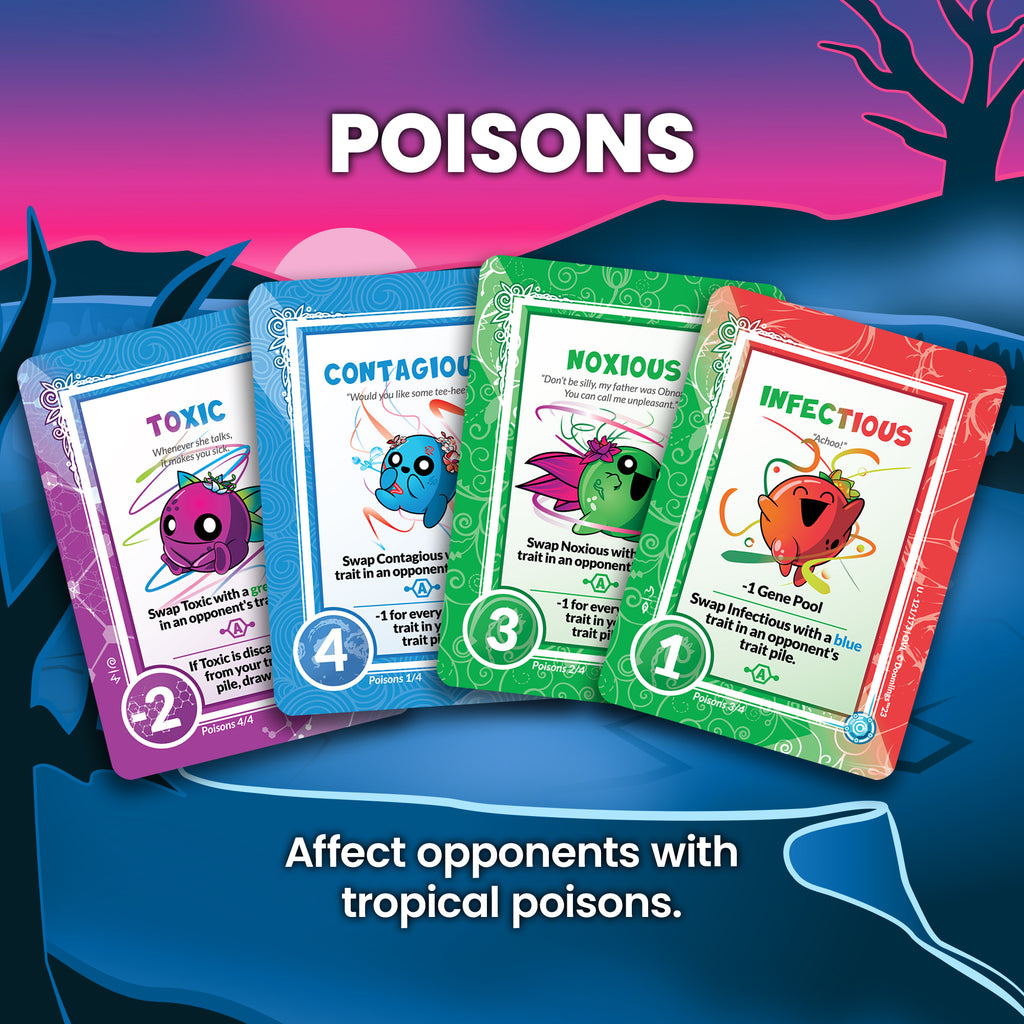 poisons doomlings cards - affect opponents with tropical poisons.