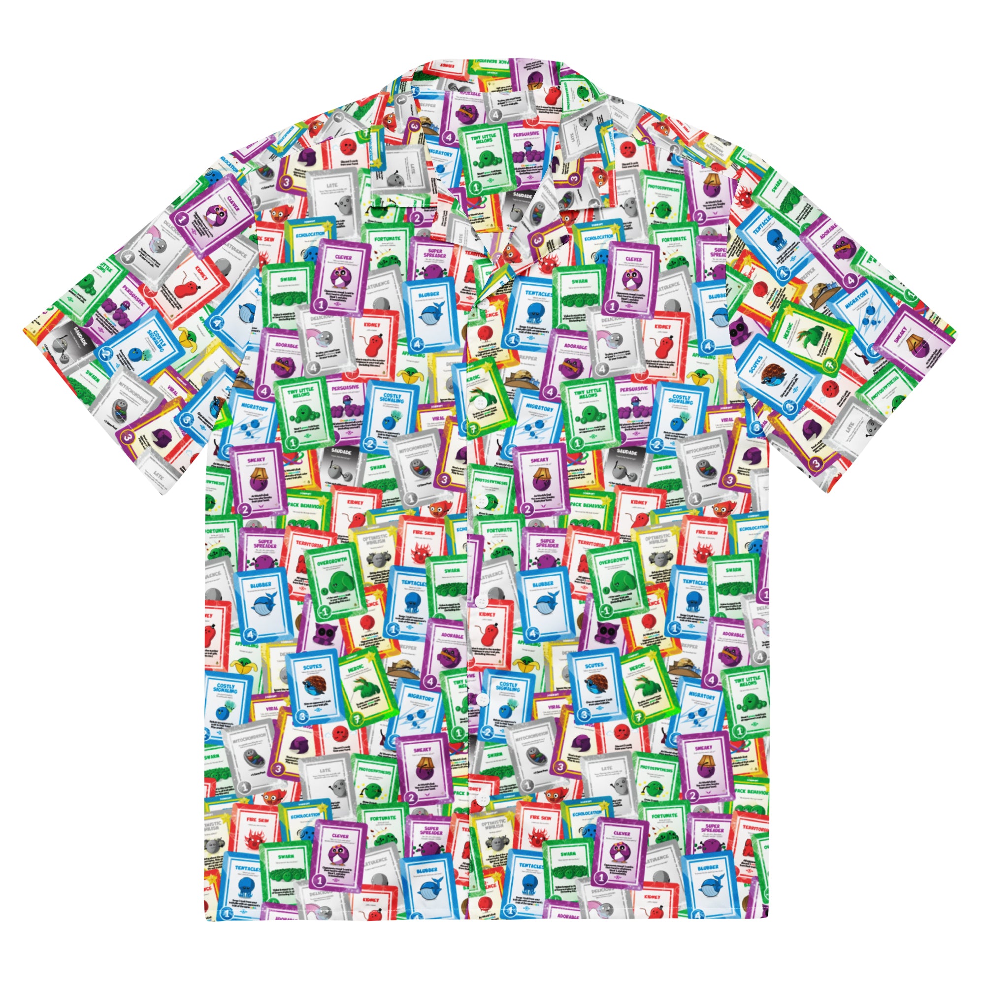 doomlings button up all over print tee