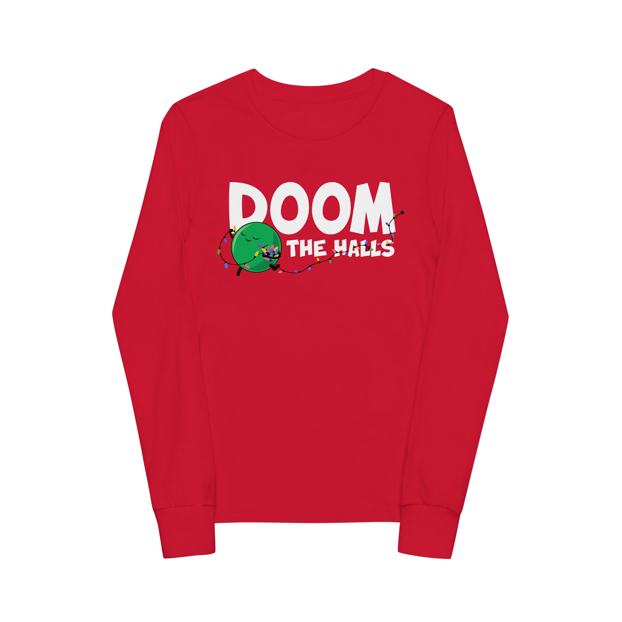 doom the halls christmas doomlings long sleeve kids tee