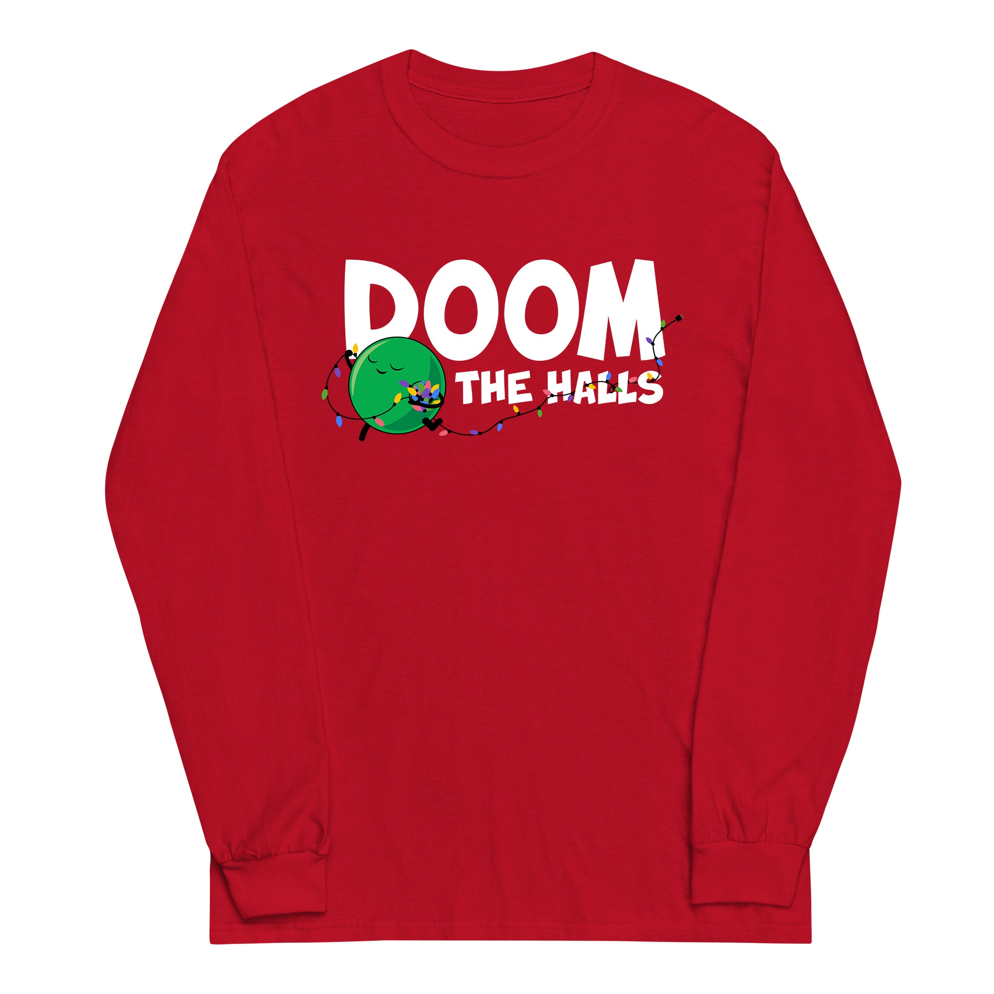 doom the halls long sleeve tee doomlings christmas