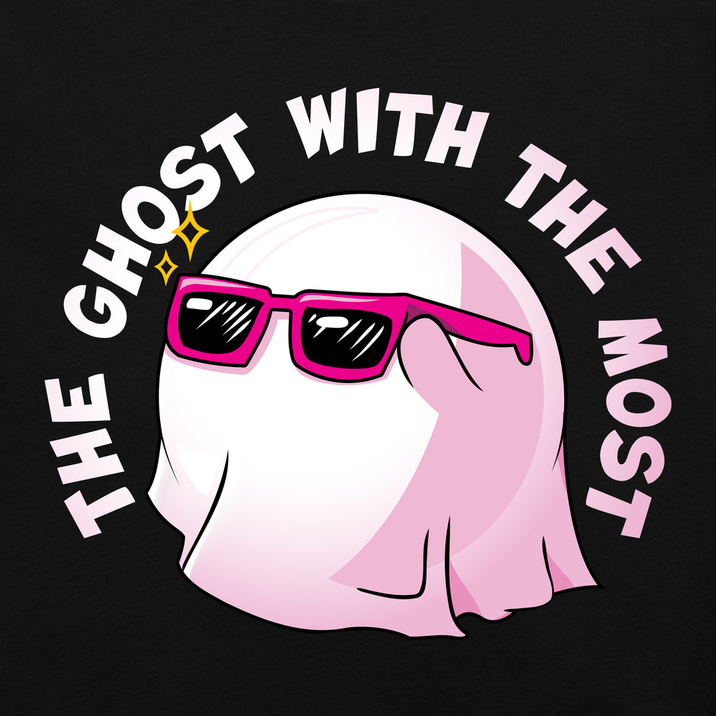 tshirt with ghostly doomling on it 'the ghost with the most'