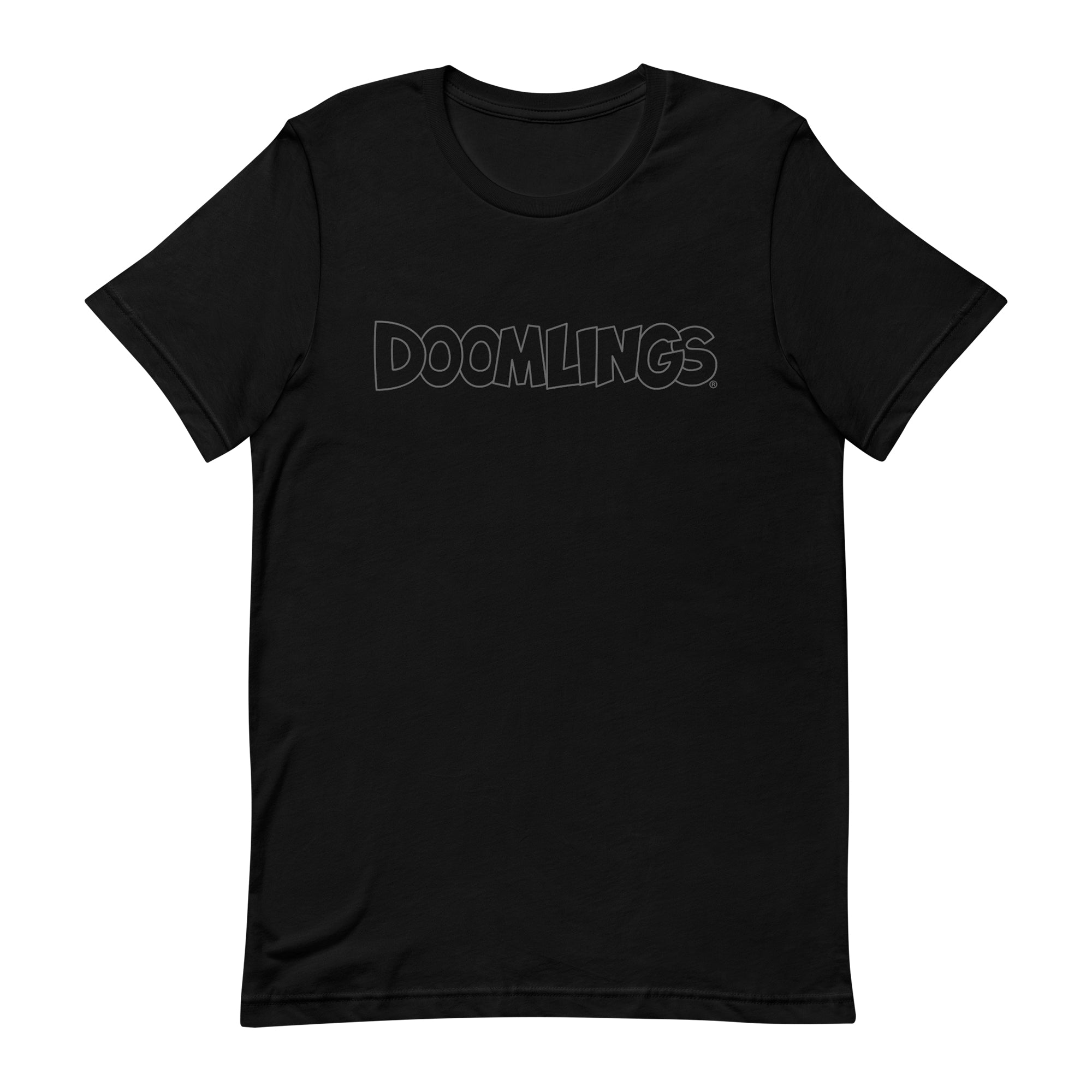 black doomlings tshirt with grey logo