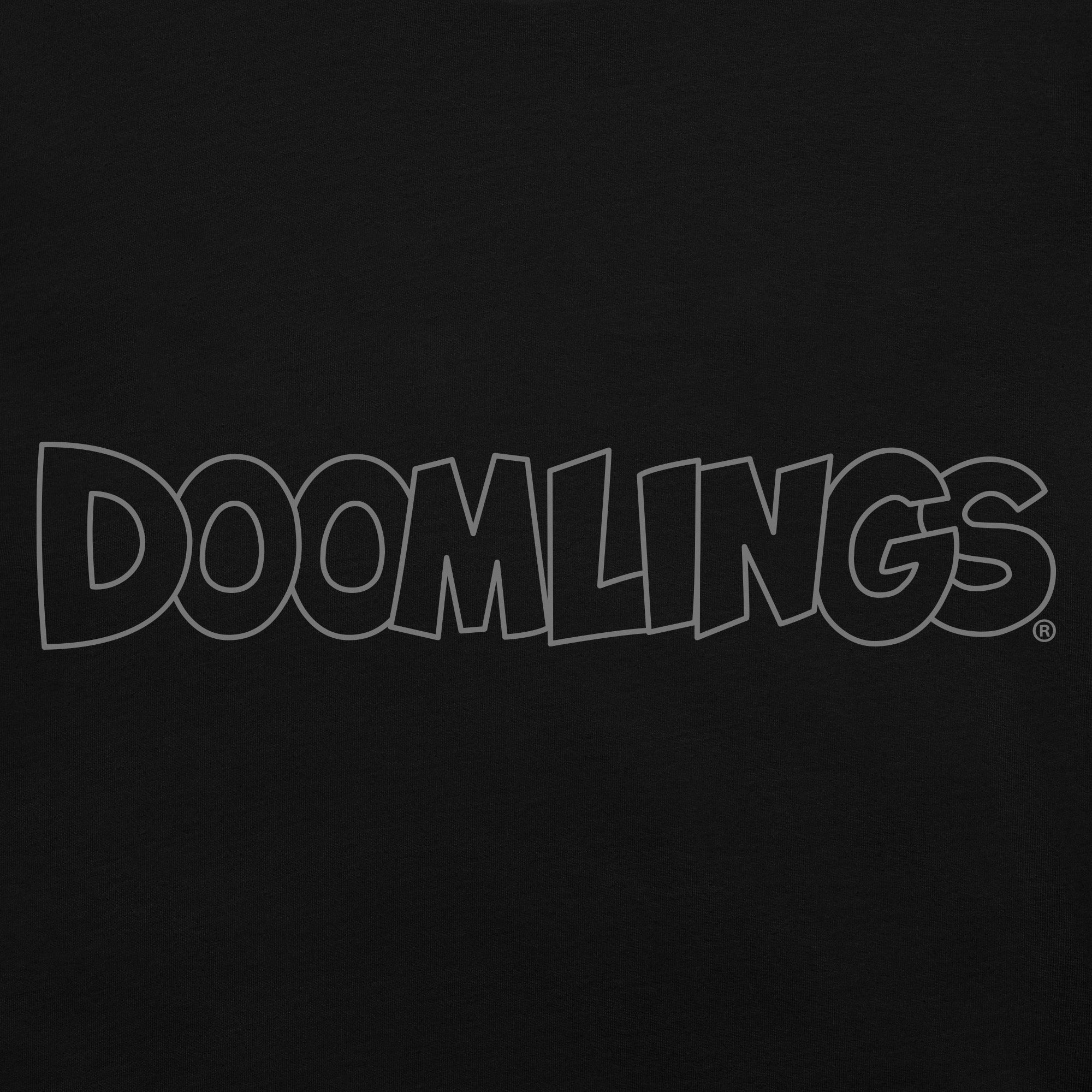 zoom in of black doomlings tee design