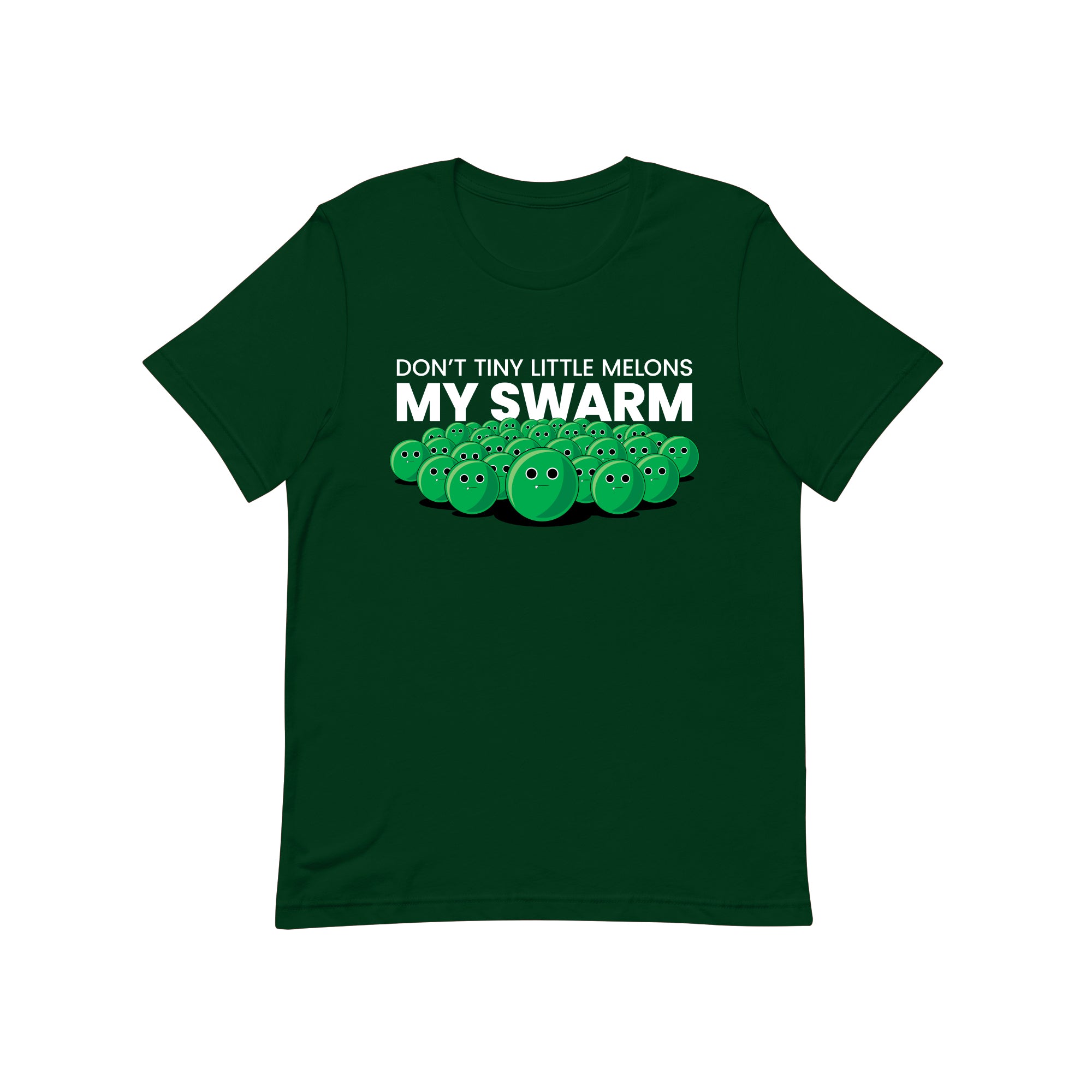 green kids tee that says don't tiny little melons my swarm!