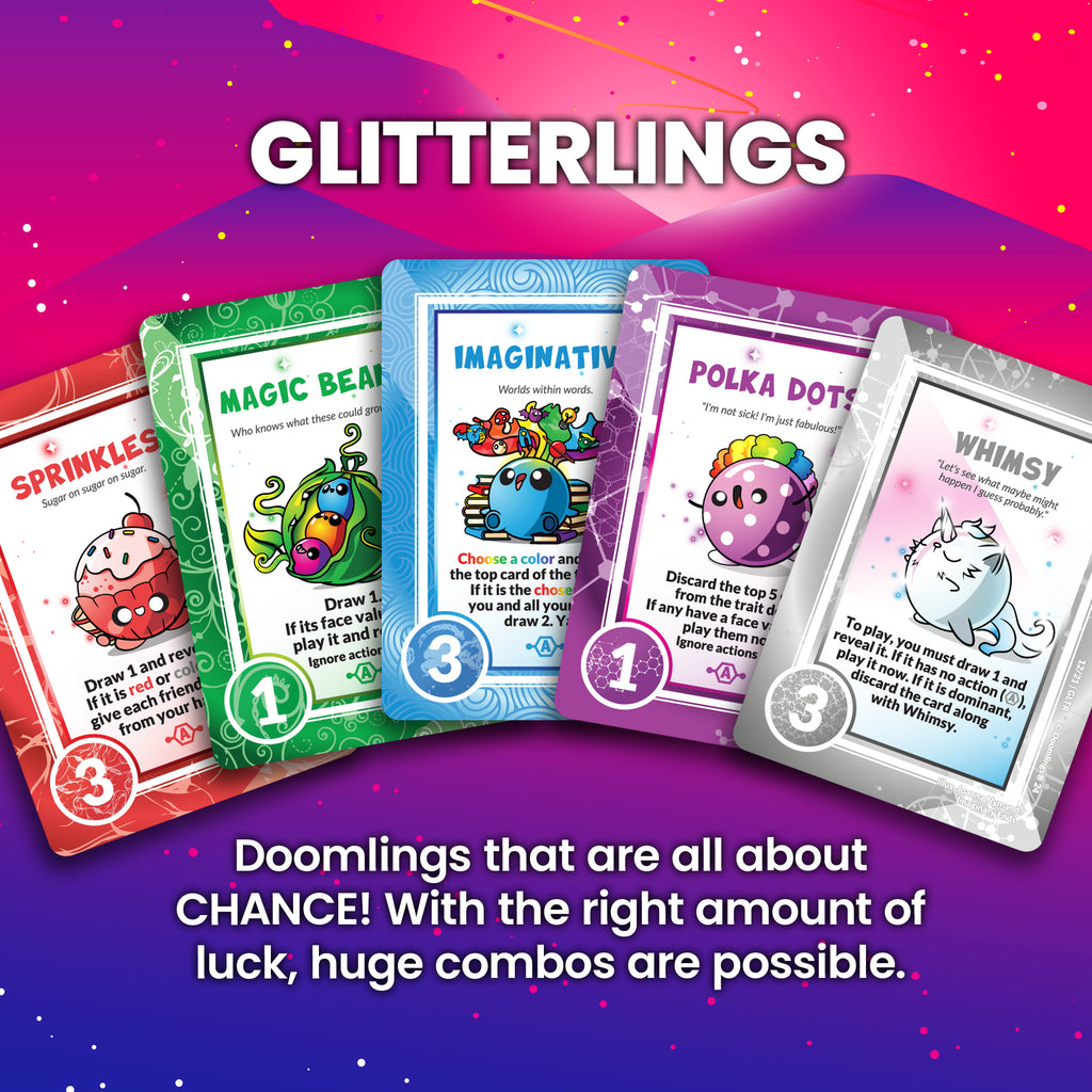 glitterlings doomlings cards - doomlings that are all about chance! with the right amount of luck, huge combos are possible.