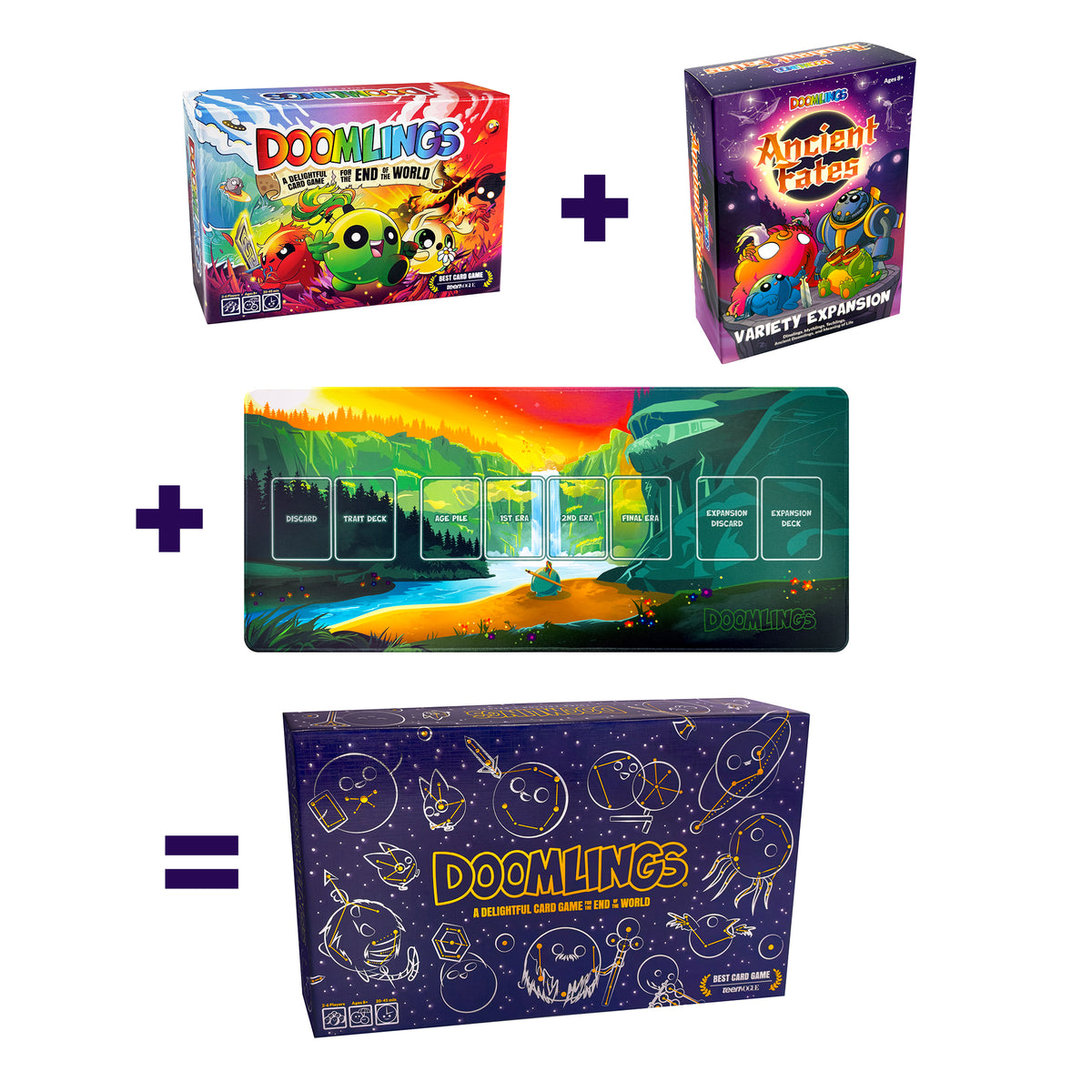 doomlings new 2026 remastered deluxe bundle with community playmat and ancient fates expansion