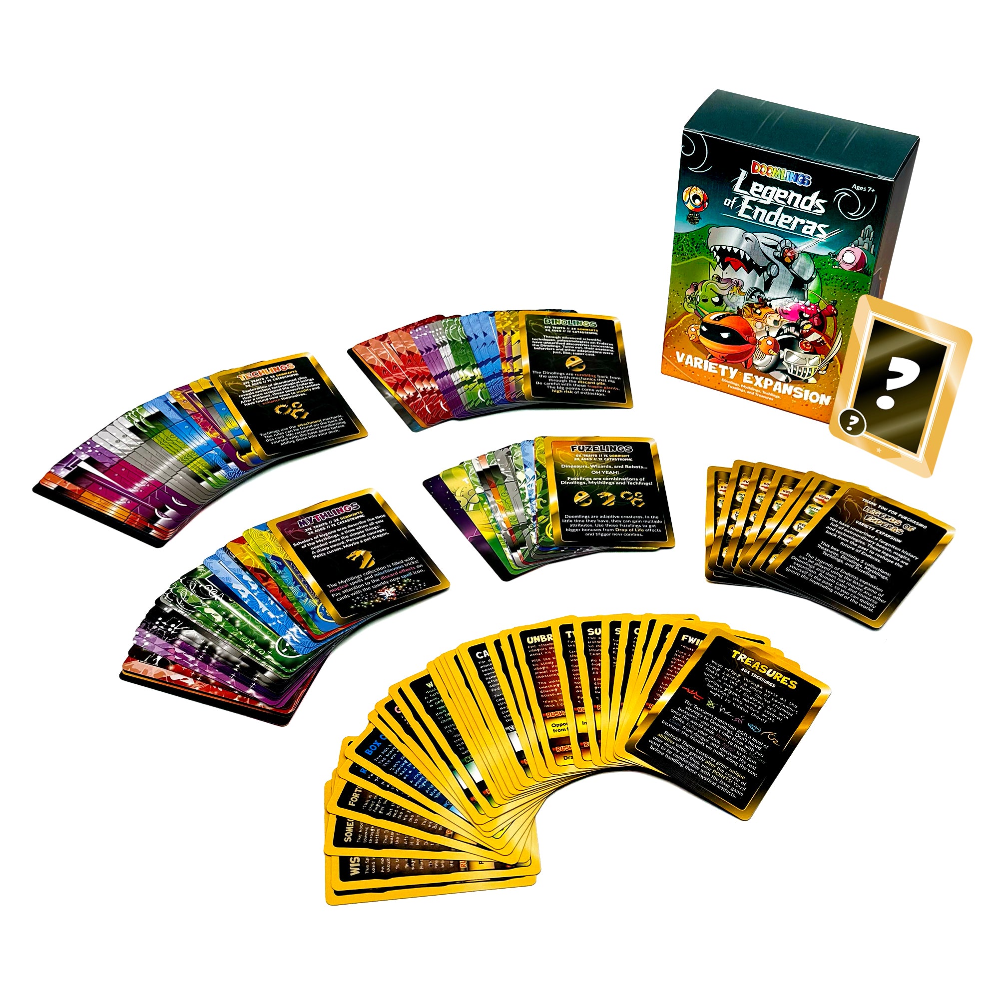 legends of enderas expansion with cards splayed about