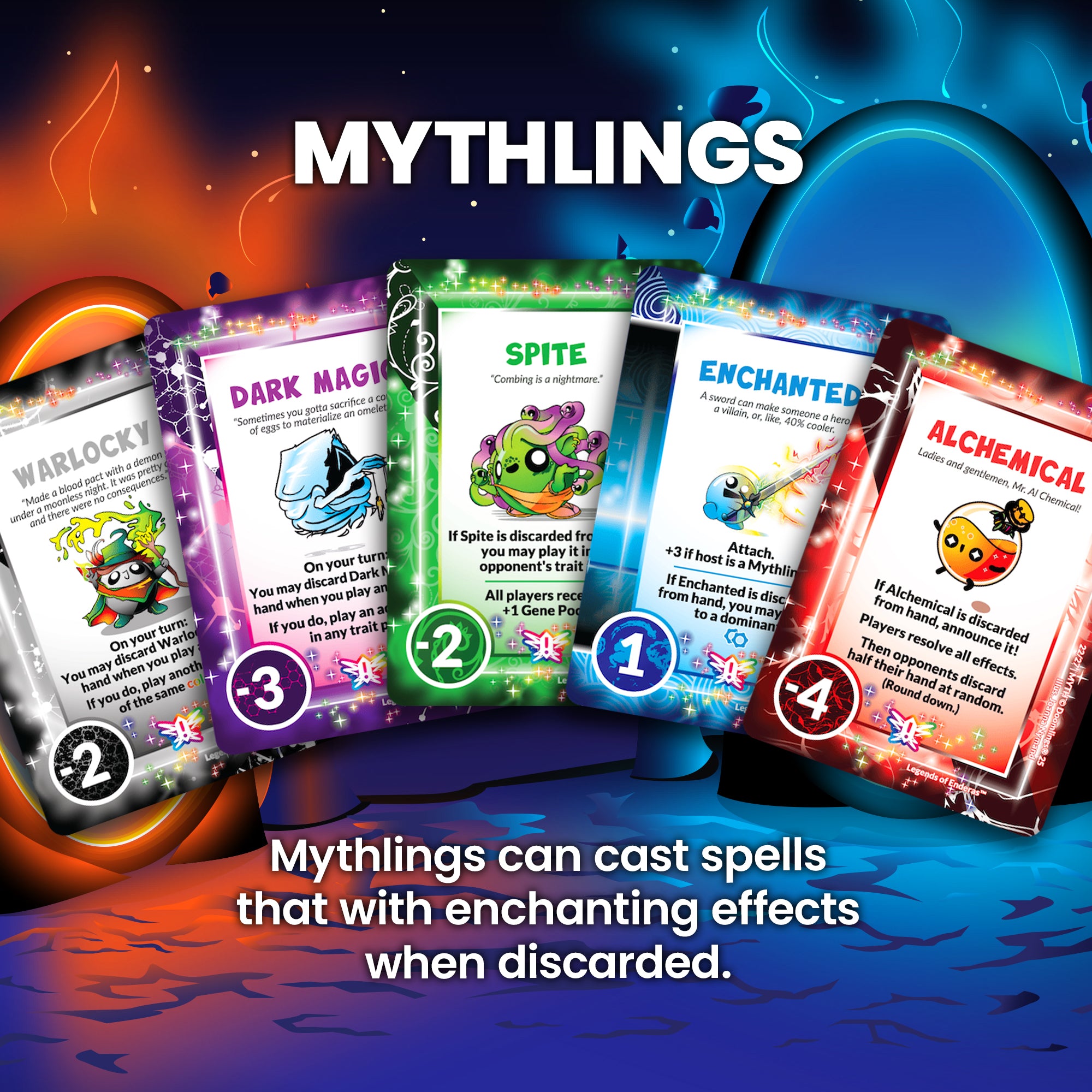 mythlings - mythlings can cast spells that with enchanting effects when discarded.
