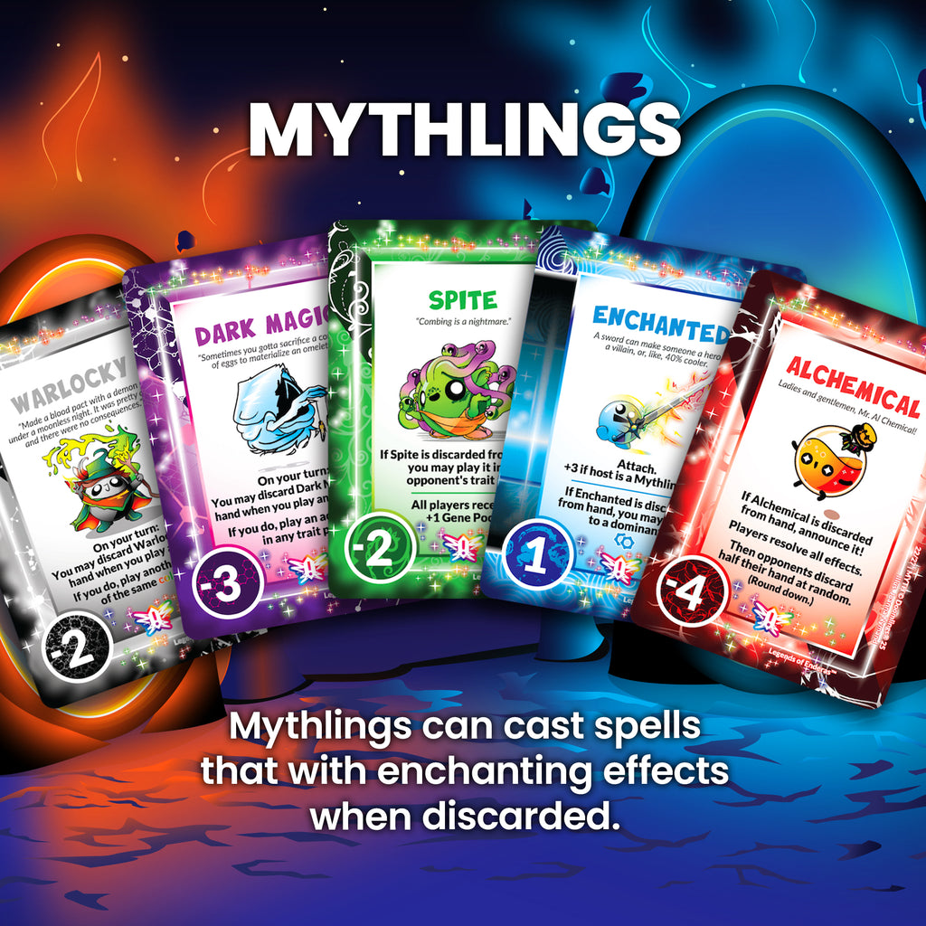 mythlings - mythlings can cast spells that with enchanting effects when discarded.