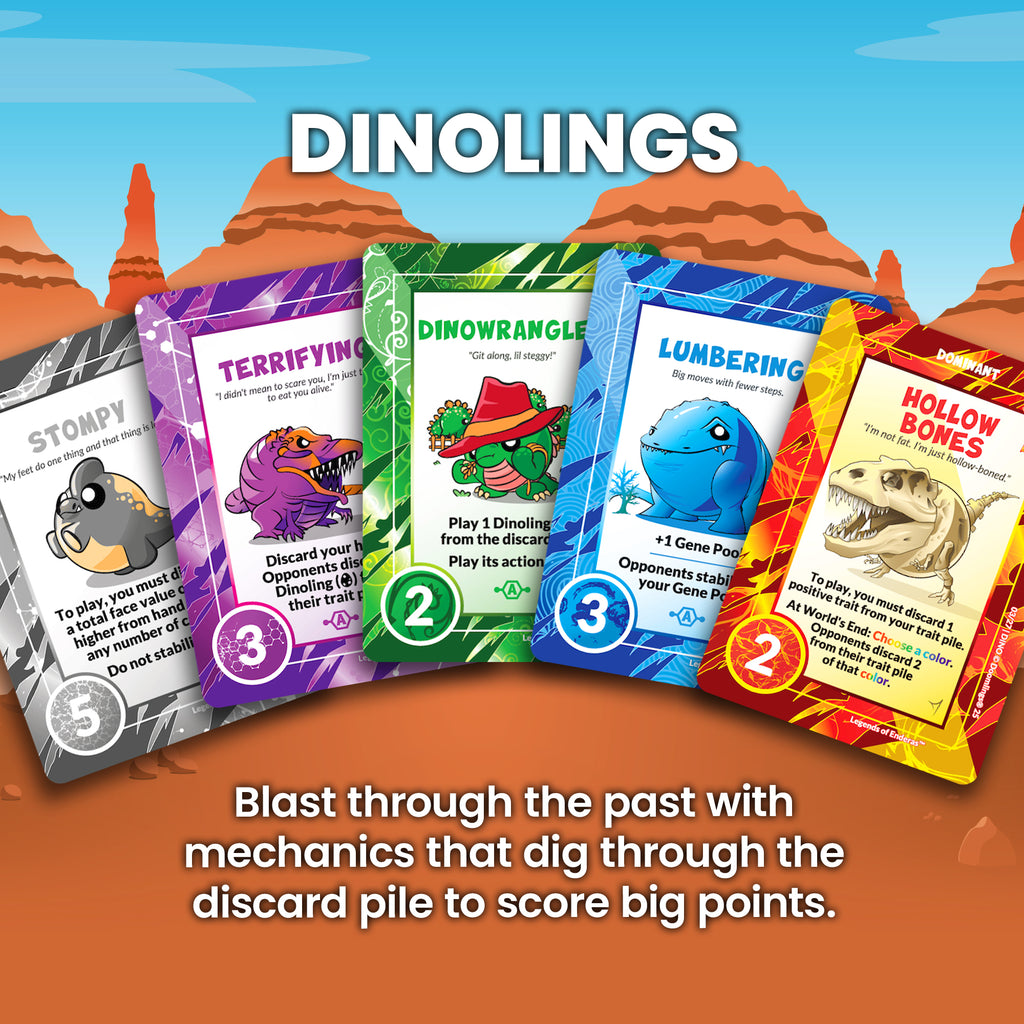 dinolings - blast through the past with mechanics that dig through the discard pile to score big points.