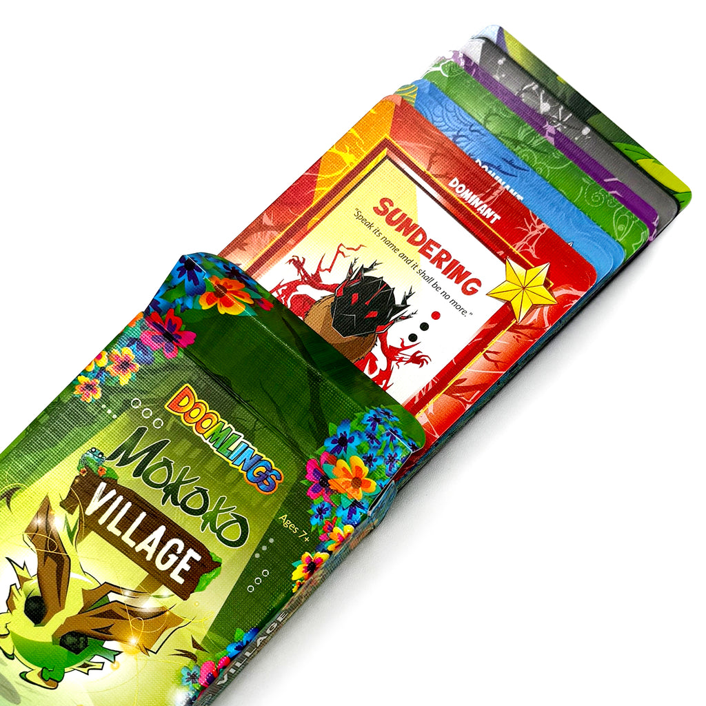 mokoko village box with cards coming out