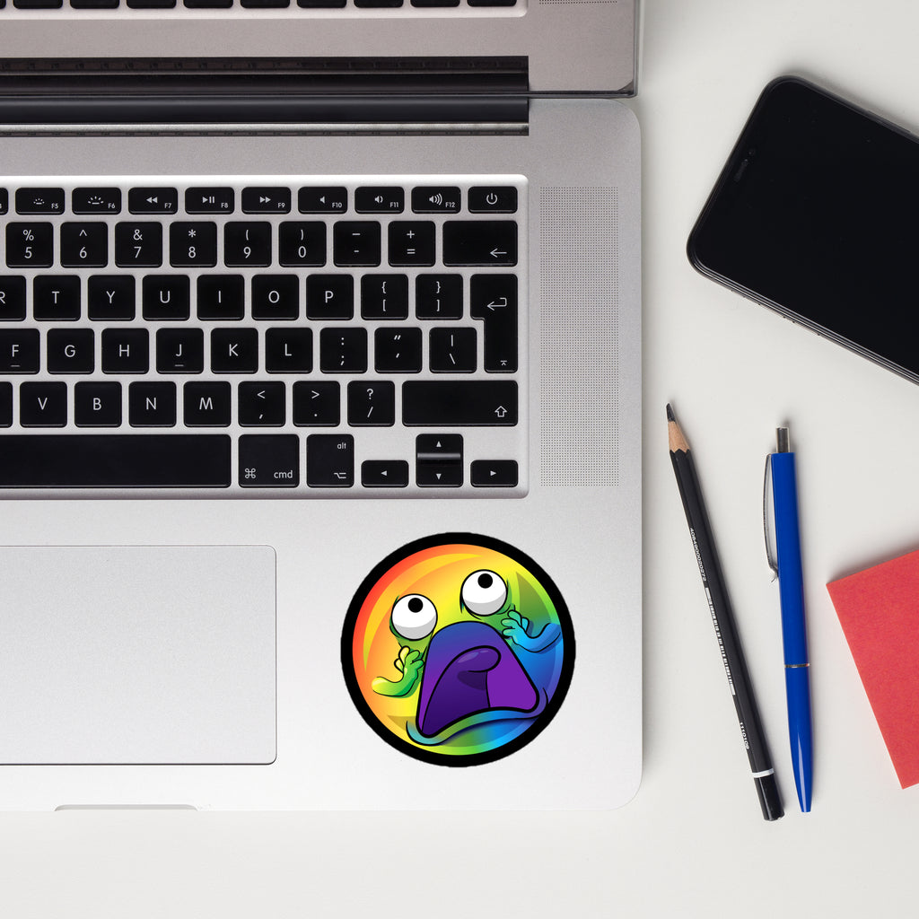 doomlings screamer logo on a laptop