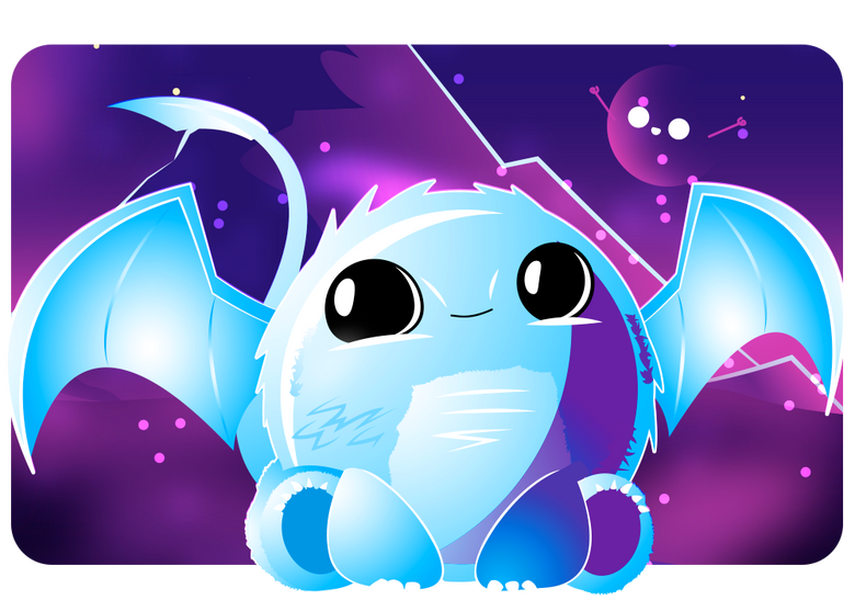 a cute blue dragon doomling