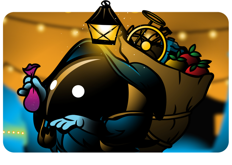 imageof a merchant holding up a sparkly bag
