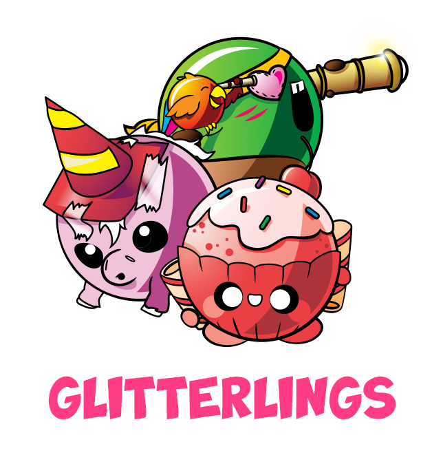 image of three doomlings, one that looks like a pink pig with a traffic con on it's head, a cupcake, and a pirate