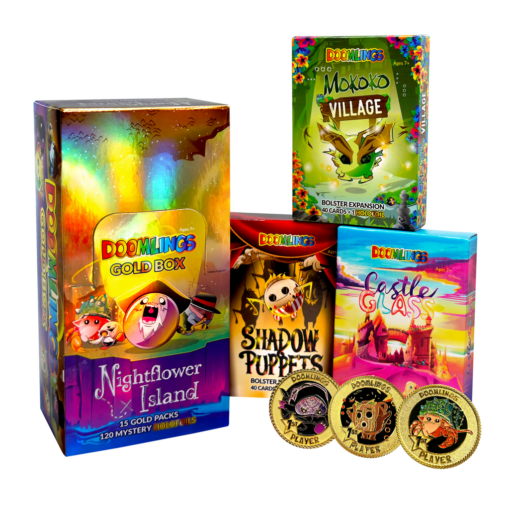nightflower island collection bundle - 3 bolsters 3 coins and the nightflower island gold box