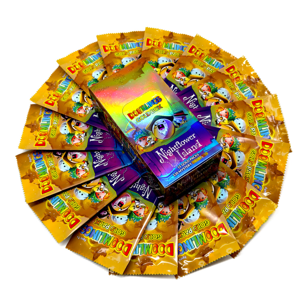 nightflower island gold box with cards