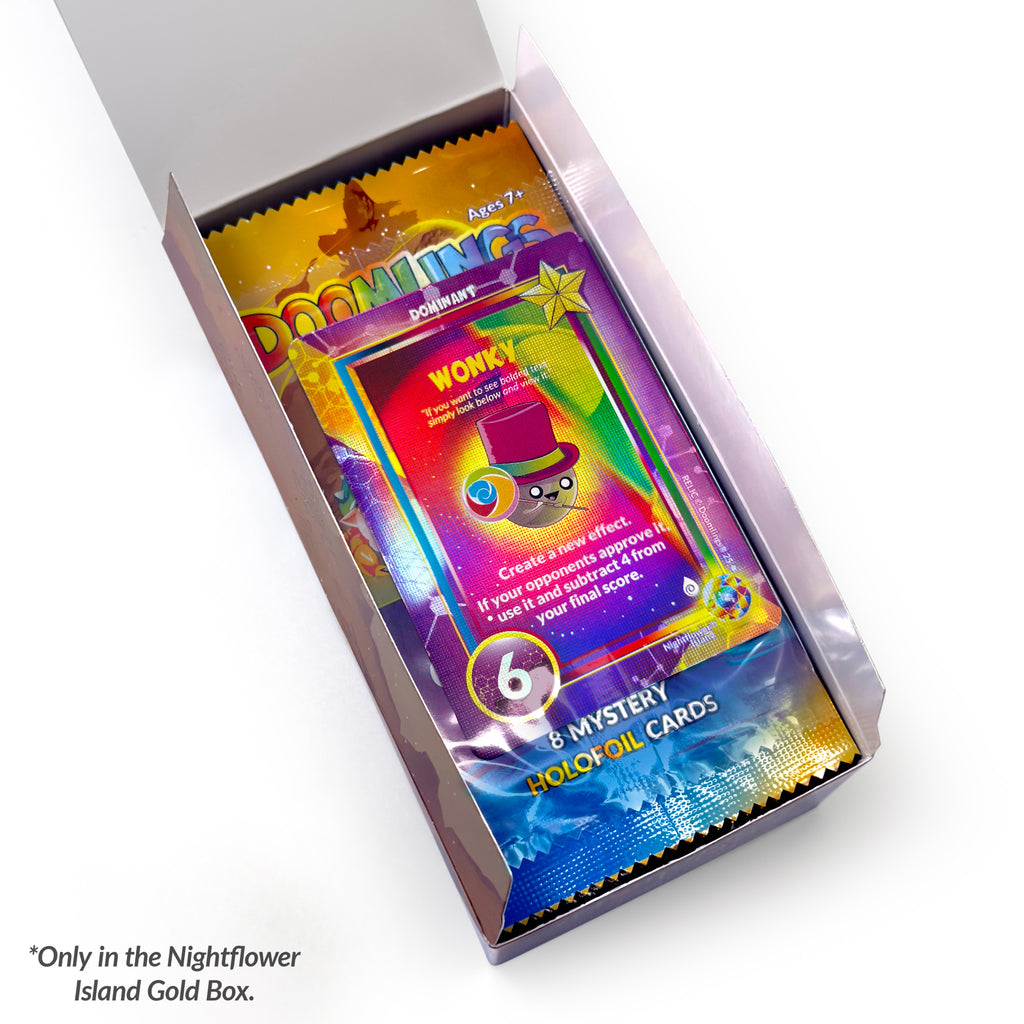 nightflower island gold box wonky holofoil