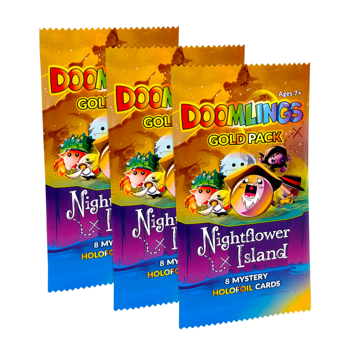 doomlings 3pk nightflower island gold packs