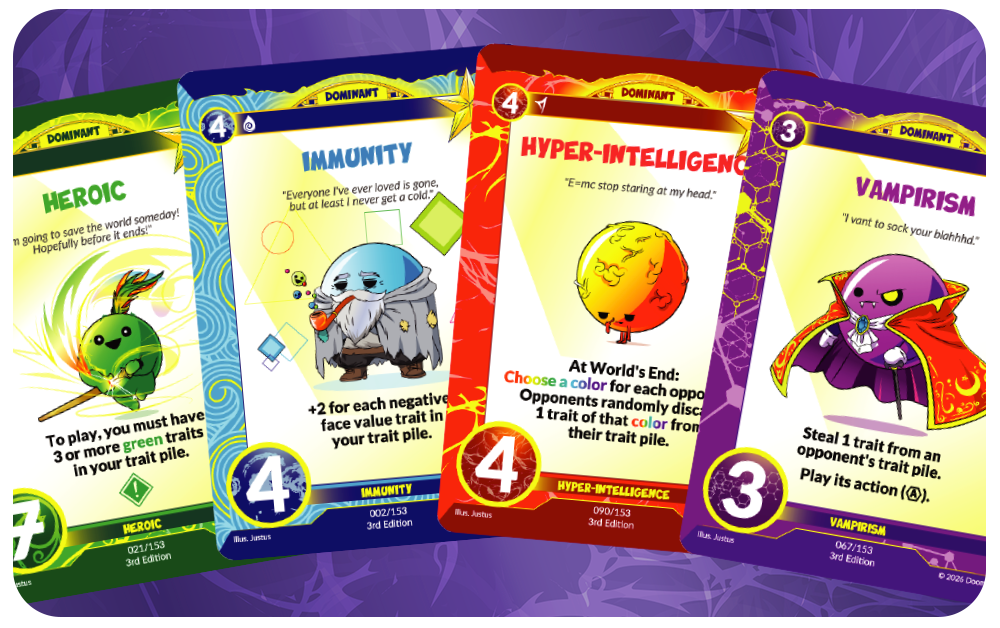 four different cards