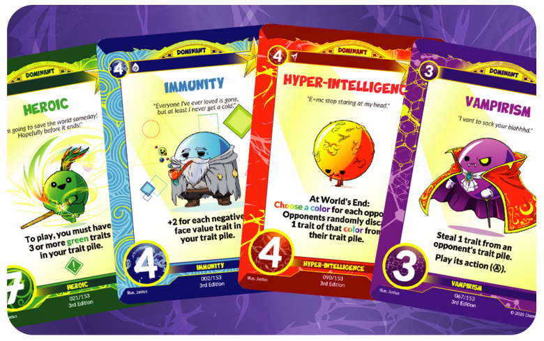 four different cards