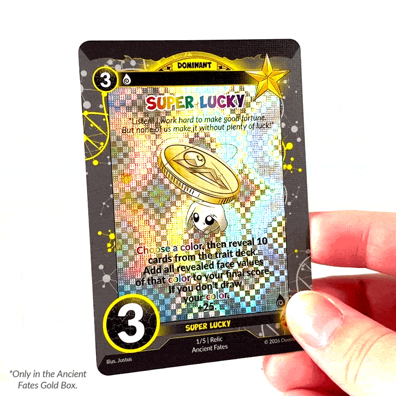 ancient fates gold box super lucky holofoil