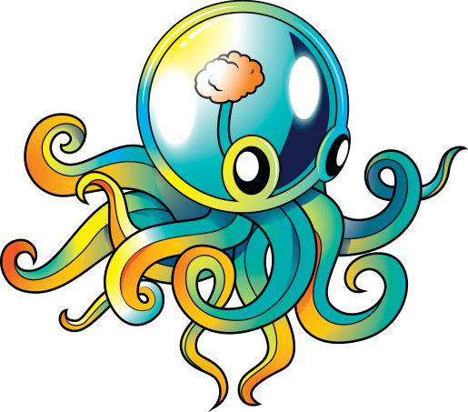 image of an octopus doomling with a visible brain